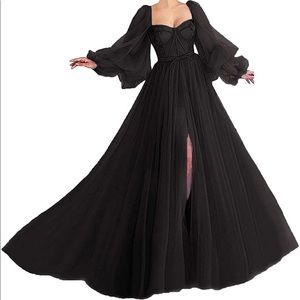 Plus Size Black Corset Gown, NO BUILT IN BRA